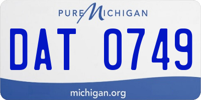 MI license plate DAT0749