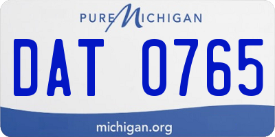 MI license plate DAT0765