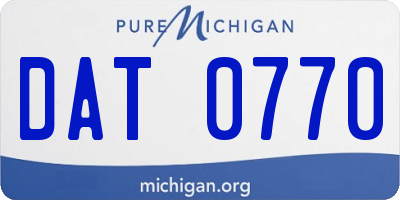 MI license plate DAT0770