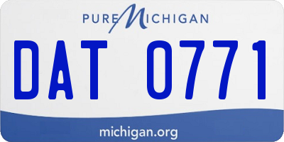 MI license plate DAT0771