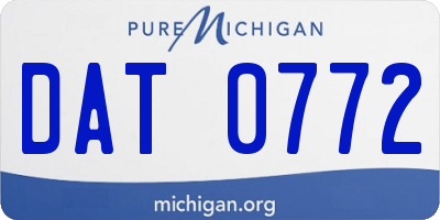 MI license plate DAT0772