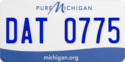 MI license plate DAT0775
