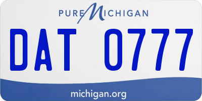 MI license plate DAT0777