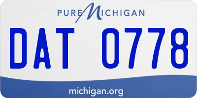 MI license plate DAT0778