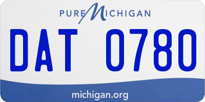 MI license plate DAT0780