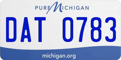 MI license plate DAT0783