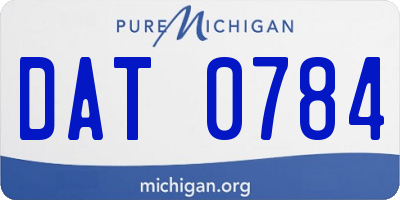 MI license plate DAT0784