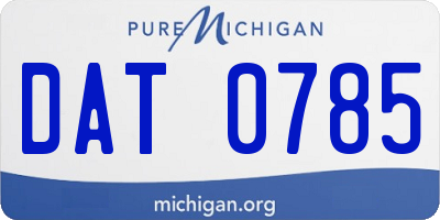 MI license plate DAT0785