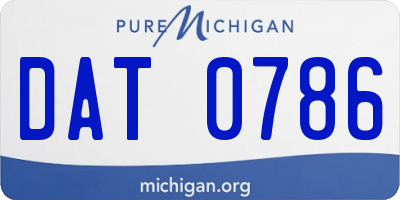 MI license plate DAT0786