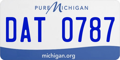 MI license plate DAT0787