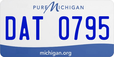 MI license plate DAT0795