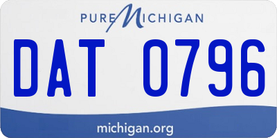 MI license plate DAT0796