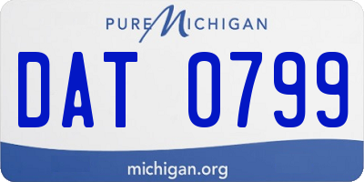 MI license plate DAT0799