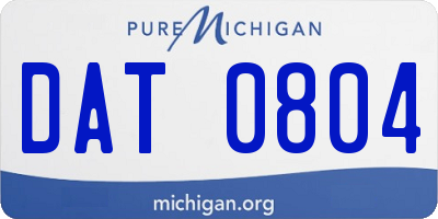 MI license plate DAT0804