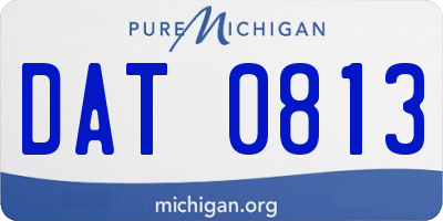 MI license plate DAT0813