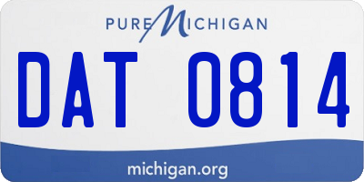 MI license plate DAT0814