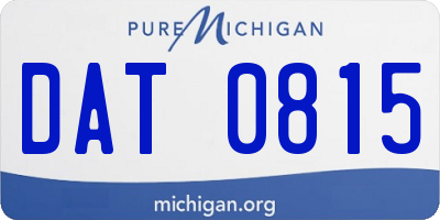 MI license plate DAT0815