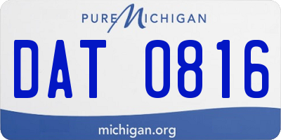 MI license plate DAT0816