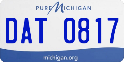 MI license plate DAT0817