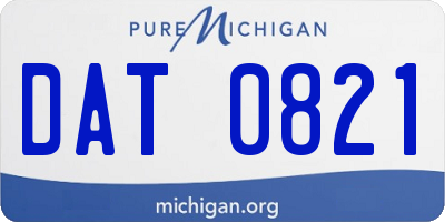 MI license plate DAT0821