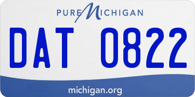 MI license plate DAT0822