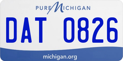 MI license plate DAT0826