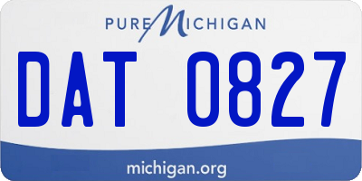 MI license plate DAT0827