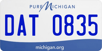 MI license plate DAT0835