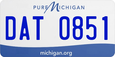 MI license plate DAT0851