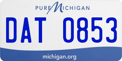 MI license plate DAT0853