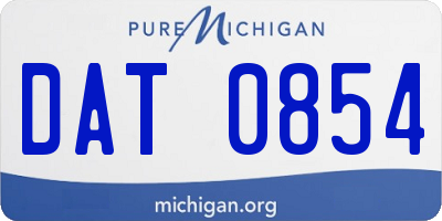 MI license plate DAT0854