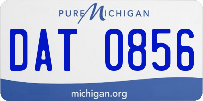 MI license plate DAT0856