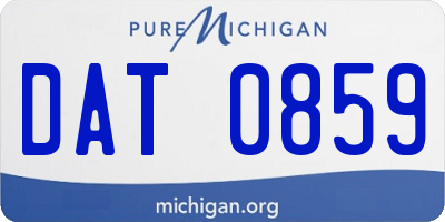 MI license plate DAT0859