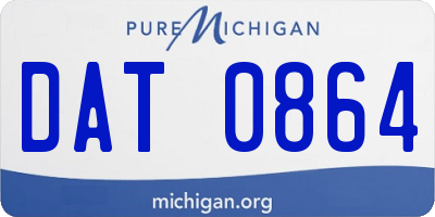 MI license plate DAT0864