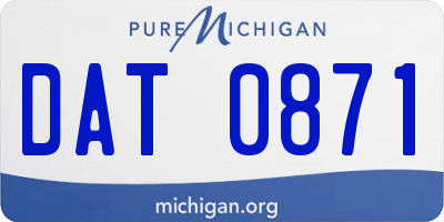 MI license plate DAT0871