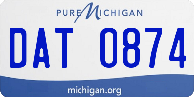MI license plate DAT0874