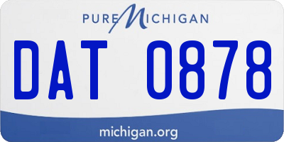 MI license plate DAT0878