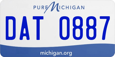 MI license plate DAT0887