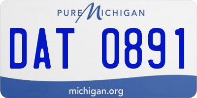 MI license plate DAT0891