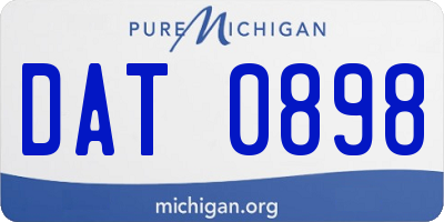 MI license plate DAT0898
