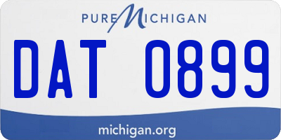 MI license plate DAT0899