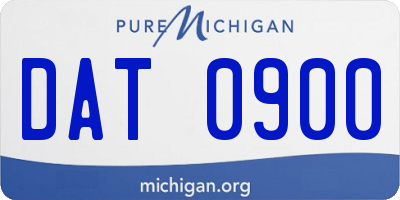 MI license plate DAT0900