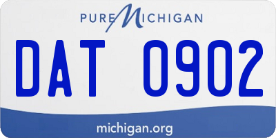 MI license plate DAT0902