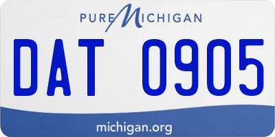 MI license plate DAT0905