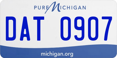MI license plate DAT0907