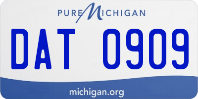 MI license plate DAT0909