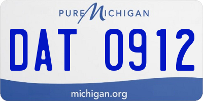 MI license plate DAT0912