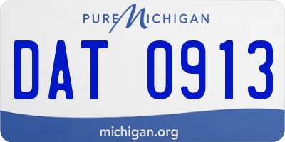 MI license plate DAT0913