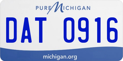 MI license plate DAT0916