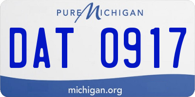 MI license plate DAT0917